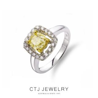 【CTJ】璀璨母親節! 1克拉 Fancy Light Yellow 18K金 黃鑽 天然鑽 鑽石戒指(天然珠寶 限時優惠)