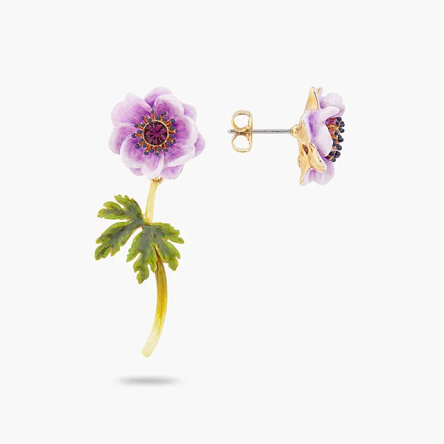 【Les Nereides】繁花詩篇-銀蓮花不對稱耳環