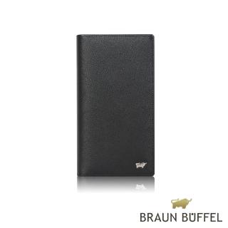 【BRAUN BUFFEL 德國小金牛】臺灣總代理 亞當 17卡長夾-黑色(BF504-631-BK)