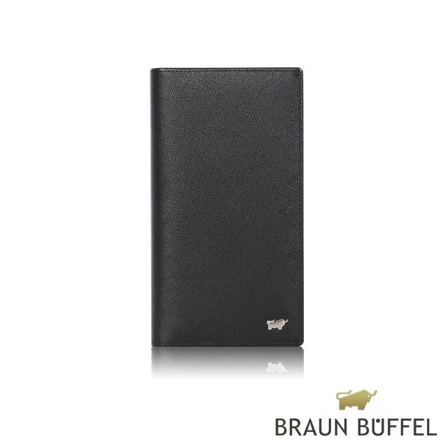 【BRAUN BUFFEL 德國小金牛】台灣總代理 亞當 17卡長夾-黑色(BF504-631-BK)
