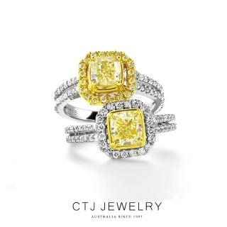 【CTJ】璀璨母親節! 1克拉 Fancy Light Yellow 18K金 黃鑽 天然鑽 鑽石戒指(天然珠寶 限時優惠)