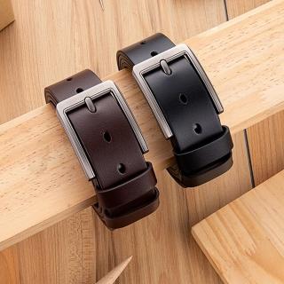 【米蘭精品】現貨+預購 100%真皮皮帶男牛皮腰帶商務皮帶手工皮帶休閒男襯衫牛仔西裝褲(針扣頭層2色74eh42)