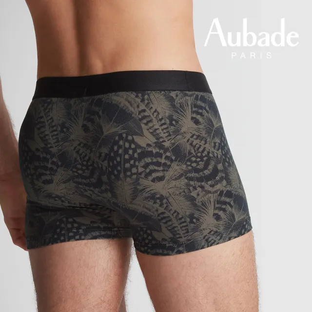 【Aubade】舒棉頂級莫代爾棉 彈性四角男褲 平口褲(羽毛-2315)