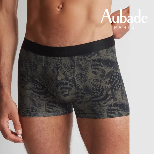 【Aubade】舒棉頂級莫代爾棉 彈性四角男褲 平口褲(羽毛-2315)