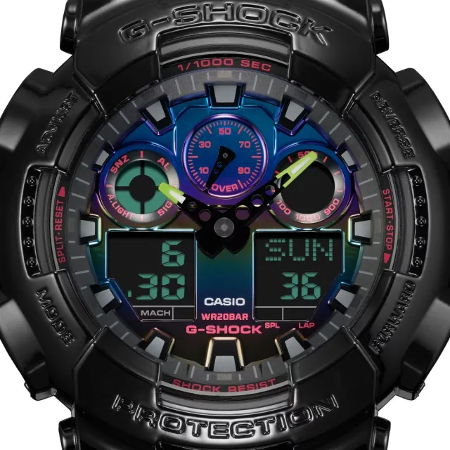 CASIO 卡西歐】G-SHOCK探索虛擬彩虹系列(GA-100RGB-1A) - momo購物網