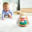 【德國Hape】趣味小兔子堆塔+嬰幼兒安撫搖鈴五件組
