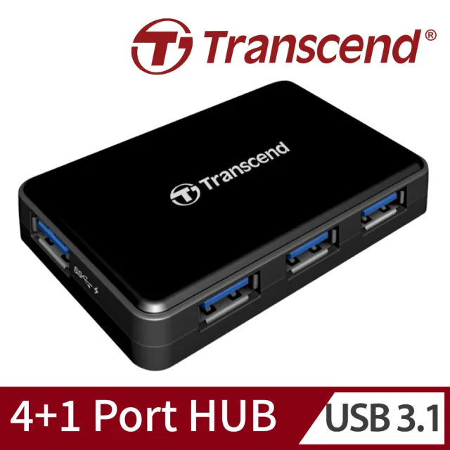 【Transcend 創見】極速USB 3.1 HUB多功能4埠集線器(含1埠支援快速充電-TS-HUB3K 新舊包裝隨機出貨)