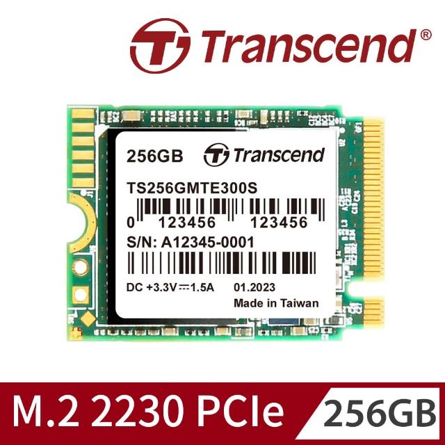 【Transcend 創見】MTE300S 256GB M.2 2230 PCIe Gen3x4 SSD固態硬碟(TS256GMTE300S 新舊包裝隨機出貨)