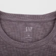 【GAP】女裝 羅紋高彈修身短袖T恤 女友T系列-暗紫色(627542)