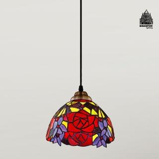 【必登堡】第凡內玫瑰吊燈 B571194(蒂凡尼/單吊燈/餐吊燈/邊幾燈/復古/古典/地中海/美式/歐式)