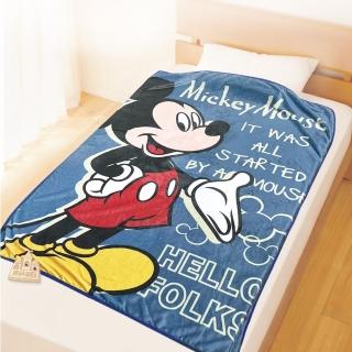 【享夢城堡】法蘭絨毯100x140cm(迪士尼米奇MICKEY 米奇世界-藍 卡通空調毯)