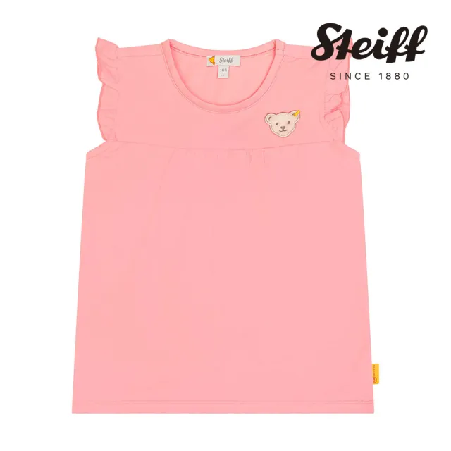 【STEIFF】熊頭童裝 蝴蝶袖無袖T(短袖上衣)