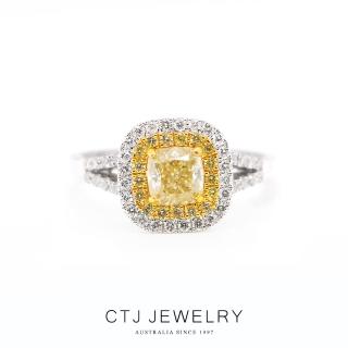 【CTJ】璀璨母親節! 50分 Fancy Light Yellow 18K金 黃鑽 天然鑽 鑽石戒指(天然珠寶 限時優惠)