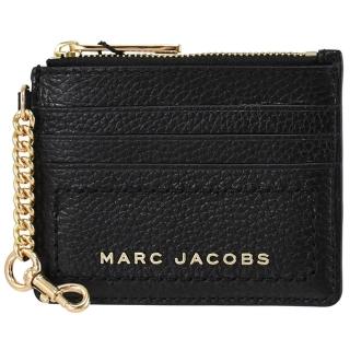 【marc jacobs 馬克賈伯】經典金屬logo信用卡證件掛鍊條零錢包(黑)