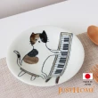 【Just Home】日本製手繪感貓咪陶瓷6吋點心盤/蛋糕盤(鋼琴貓)