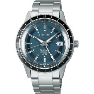 【SEIKO 精工】Presage Style60’s系列 公路之旅 GMT機械錶(4R34-00B0B/SSK009J1)