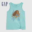 【GAP】女幼童裝 Gap x Disney迪士尼聯名 小美人魚純棉印花圓領背心-藍色(621453)