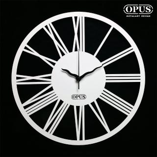 【OPUS 東齊金工】歐式鐵藝時鐘 / 靜音壁掛鐘 / 造型壁鐘(CL-nr14W 新羅馬數字 優雅白)