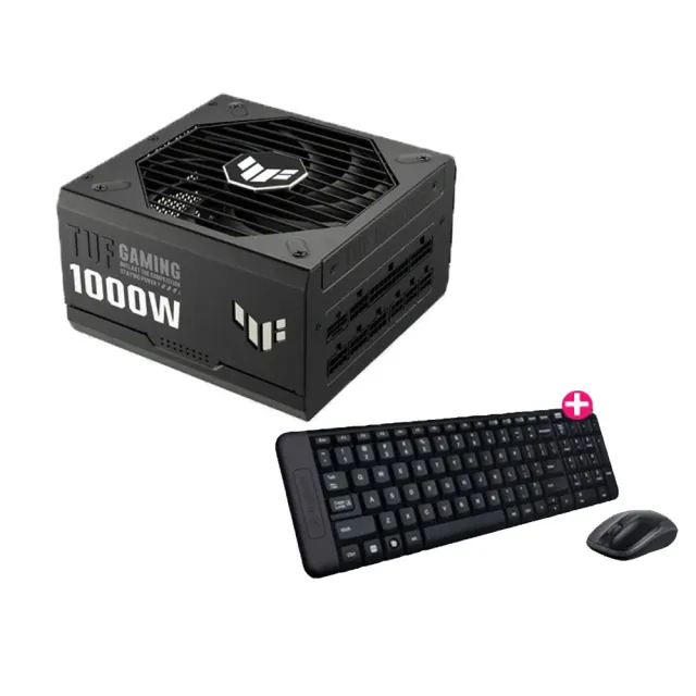 【1000W+鍵鼠組】ASUS華碩TUF GAMING 1000W金牌電源供應器+羅技MK220鍵鼠組