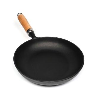 【福介商店】南部鐵器 日本鑄鐵鍋 IWACHU 巖鑄 歐姆蛋木柄平底鍋 21cm IH爐可用鍋 平底鍋 炒鍋 煎鍋