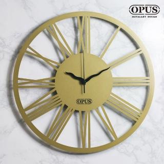 【OPUS 東齊金工】歐式鐵藝時鐘 / 靜音壁掛鐘 / 造型壁鐘(CL-nr14G 新羅馬數字 古銅金)