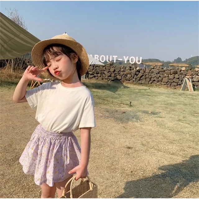 【安朵童舖】現貨韓版兒童碎花短褲裙女童花苞裙褲女寶時尚百搭裙褲短褲(027)