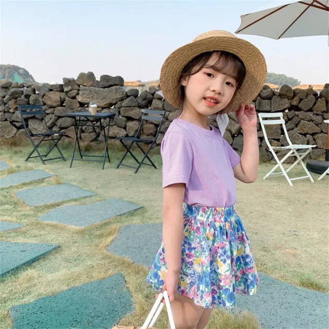 【安朵童舖】現貨韓版兒童碎花短褲裙女童花苞裙褲女寶時尚百搭裙褲短褲(027)