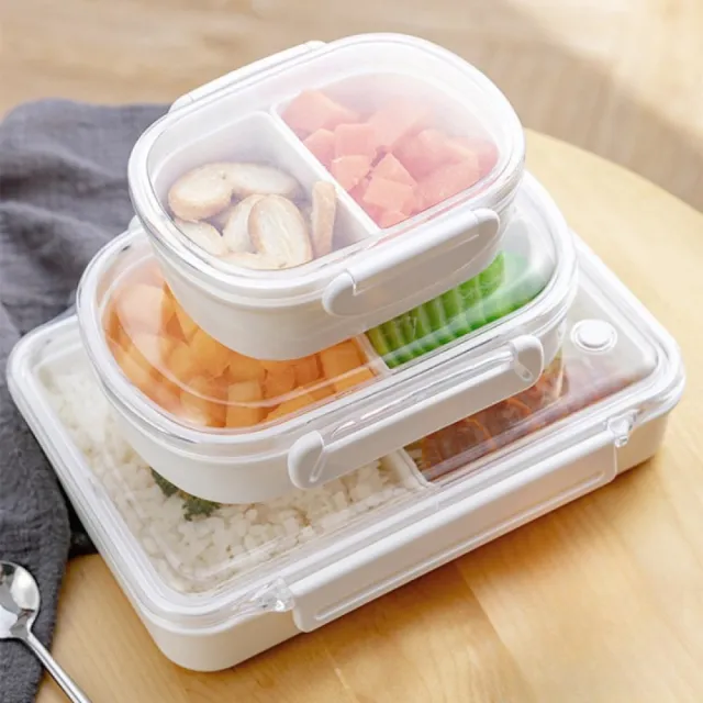 【茉家】可微波食品級材質分格便當保鮮盒(小號2入)