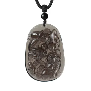 【石頭記】貔貅項鍊-招財守財(冰種黑曜石)