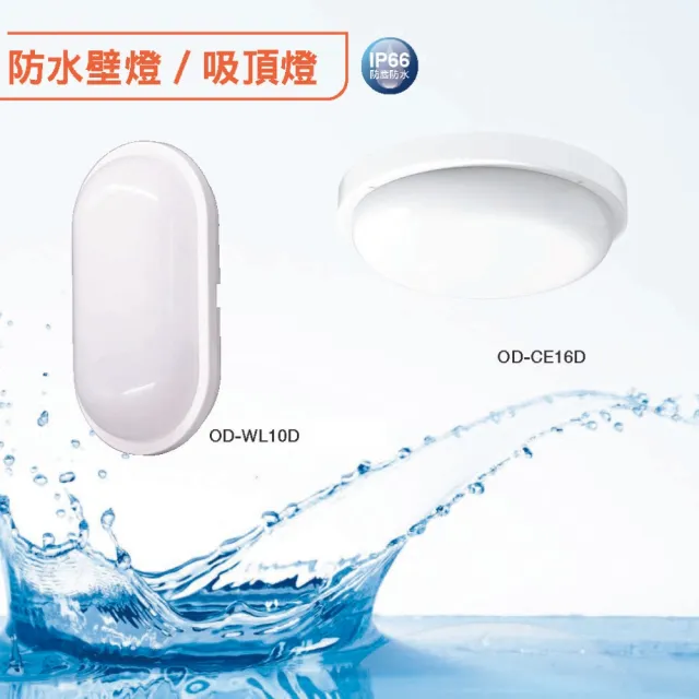 【DanceLight 舞光】2入組 LED 10W 防水膠囊壁燈 吸頂燈(整燈IP66防水防塵)