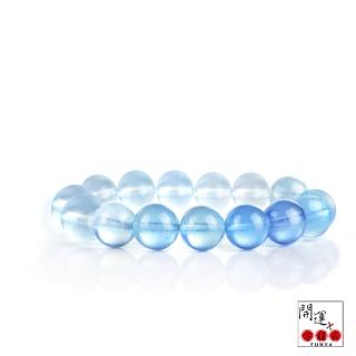 【開運方程式】頂級冰種漸變海藍寶水晶手鍊10mm(勇敢之石串珠)