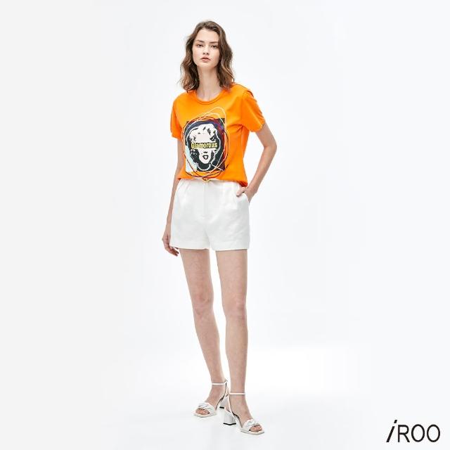 【iROO】中腰緹花打褶短褲