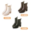 【amai】氣質百搭時尚粗跟短靴 襪靴 彈力靴 短筒靴 中跟 厚底 百搭 大尺碼(A、B、C、D款)