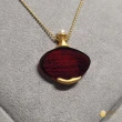 【優雅琥珀】來自波羅地海 優美紅珀 古典造型項鍊(925純銀鍍金 養珠+手工拉絲設計)