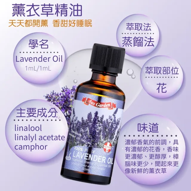 【Ausgarden 澳維花園】經典薰衣草精油50ml(經典薰衣草香味首選)