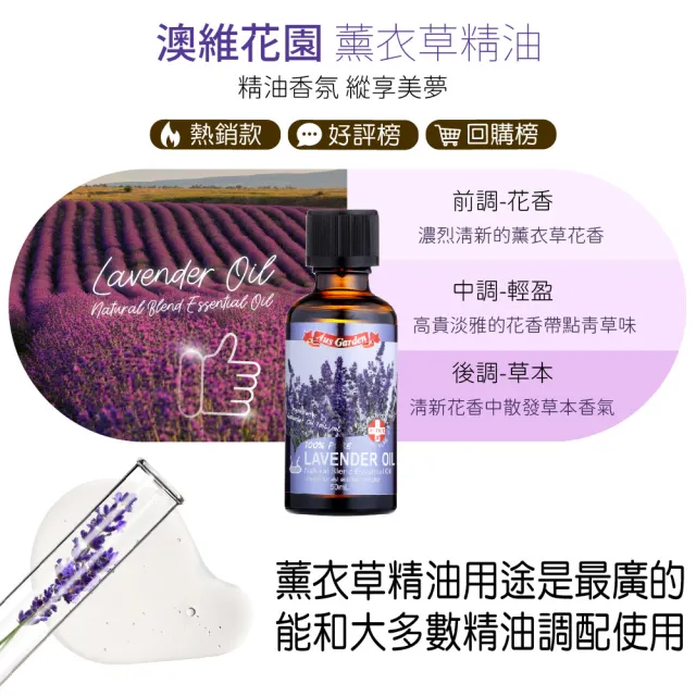 【Ausgarden 澳維花園】經典薰衣草精油50ml(經典薰衣草香味首選)