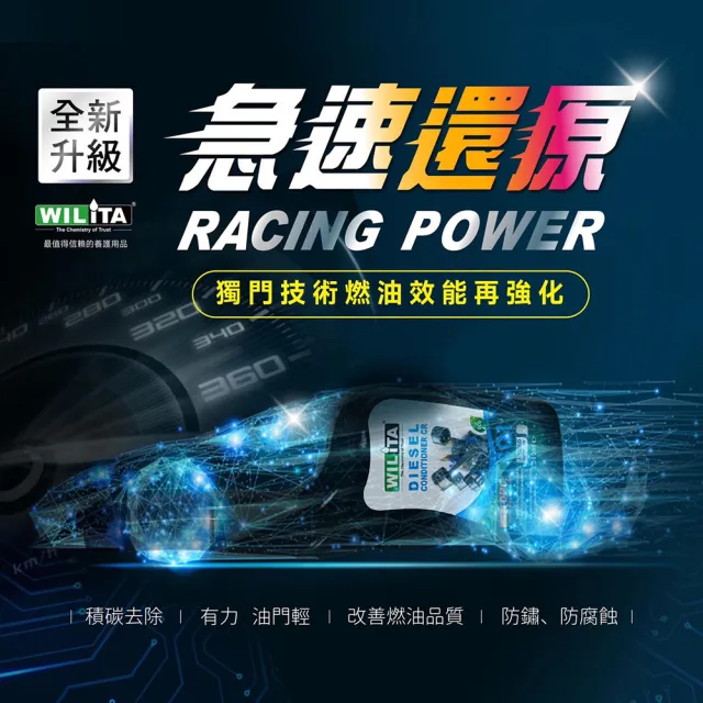 【WILITA 威力特】德國OMC2奈米全效引擎還原改質劑3入(柴油車 380ml汽油精 汽油添加劑 柴油精 臺灣研製)