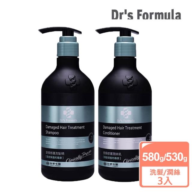 【Dr’s Formula 台塑生醫】受損修護洗髮精580g/潤絲乳530gx3入(任選)