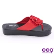 【ee9】璀璨奢華晶鑽立體花朵厚底夾腳拖鞋-紅色-7601862 40(夾腳拖鞋)