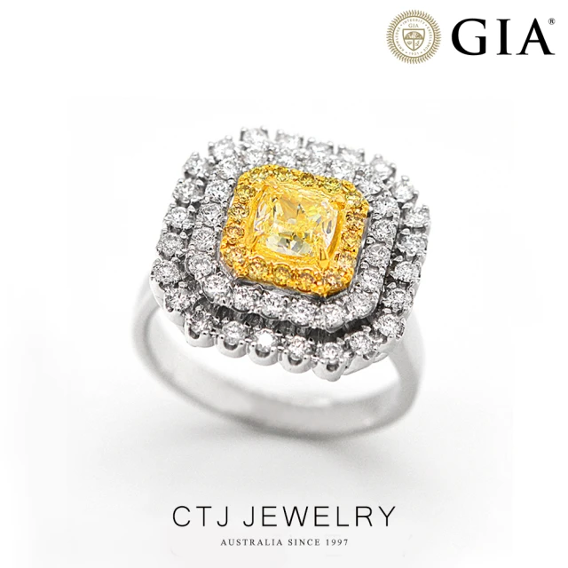 CTJ GIA 1克拉 Fancy Yellow 18K金 黃彩鑽戒