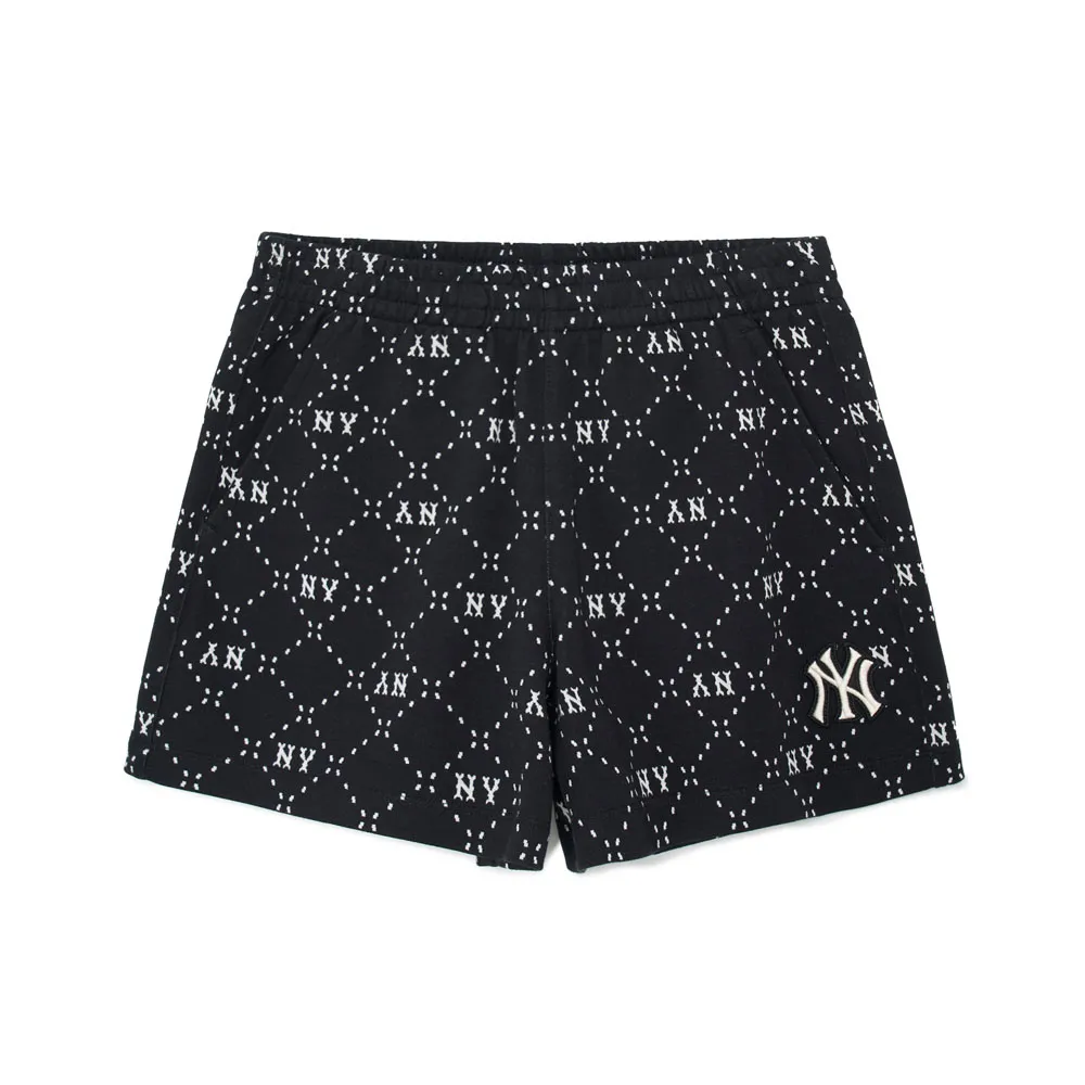 【MLB】女版休閒短褲 MONOGRAM系列 紐約洋基隊(3FSPM0133-50BKS)