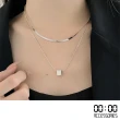 【00:00】韓國設計時尚極簡個性金屬風方糖疊戴造型項鍊(金屬風項鍊 方糖項鍊)