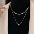 【00:00】韓國設計時尚極簡個性金屬風方糖疊戴造型項鍊(金屬風項鍊 方糖項鍊)