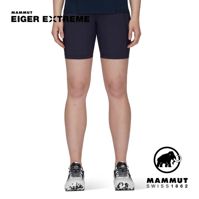 【Mammut 長毛象官方直營】Eiger Speed Short Tights W 極限艾格彈性緊身短褲 夜藍 女款 #1023-00890