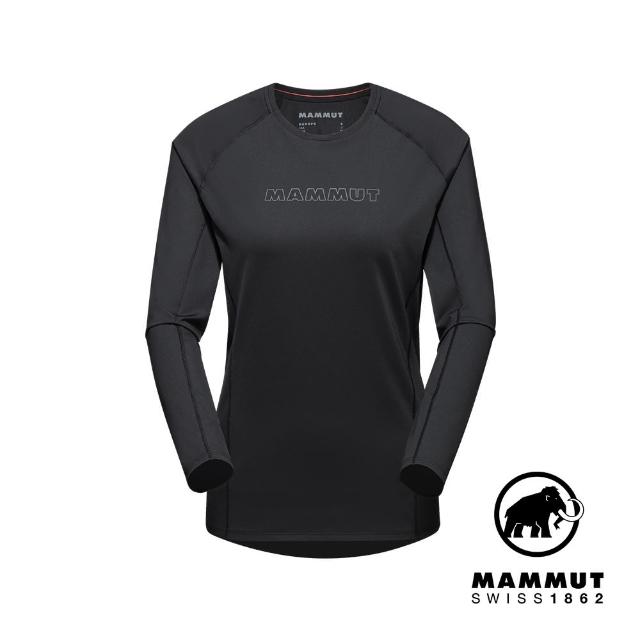 【Mammut 長毛象】Selun FL Longsleeve Logo Women 機能LOGO長袖T恤 黑色 女款 #1016-01450