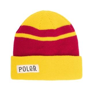 【POLER STUFF】WORKERMAN BEANIE 布標反摺毛帽(黃.紫)