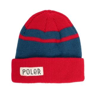 【POLER STUFF】WORKERMAN BEANIE 布標反摺毛帽(紅.藍)