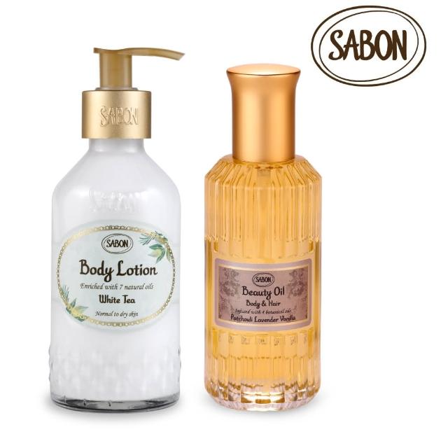 【SABON】官方直營 光澤彈潤保濕組(保濕光萃油100ml+身體乳液200ml)