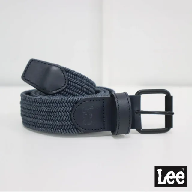 【Lee】男裝 皮帶 / 方頭寬版 編織皮帶 海軍藍(LL230027ANJ)