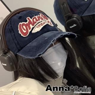 【AnnaSofia】防曬遮陽運動老帽鴨舌帽街舞嘻哈潮帽棒球帽-純棉Orlando水洗布 現貨(深藍系)